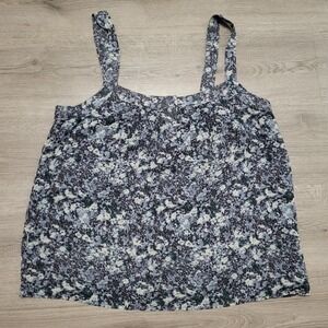 Banana Republic Silk Tank Top Womens XL‎ Blue Gray Y2K Vintage Dark Fairy Grunge